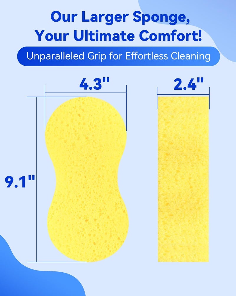Temede Car Wash Sponge, Car Cleaning Large Sponges, All Purpose Sponges for Cleaning, Easy Grip Thick Foam Scrubber, Giant Bone Sponge for Kitchen, Bathroom, Household Clean - Image 2